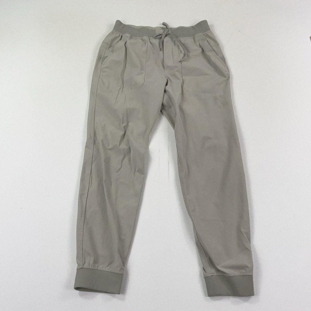 Lululemon Jogger Pants Womens L Gray Drawstring Elastic Waist Travel Pockets